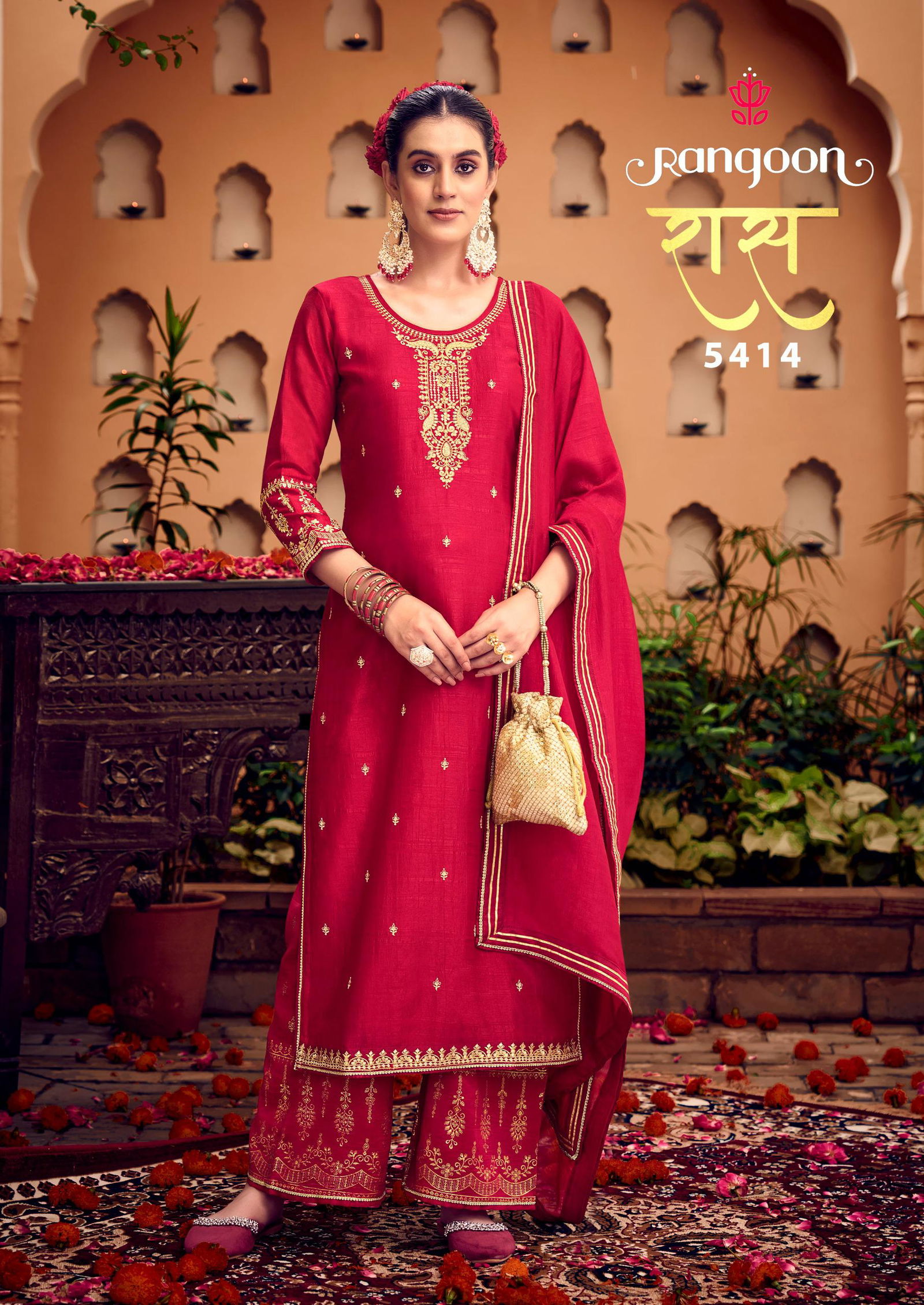 Ras By Rangoon Heavy Work Silk Designer Readymade Suits Suppliers In India